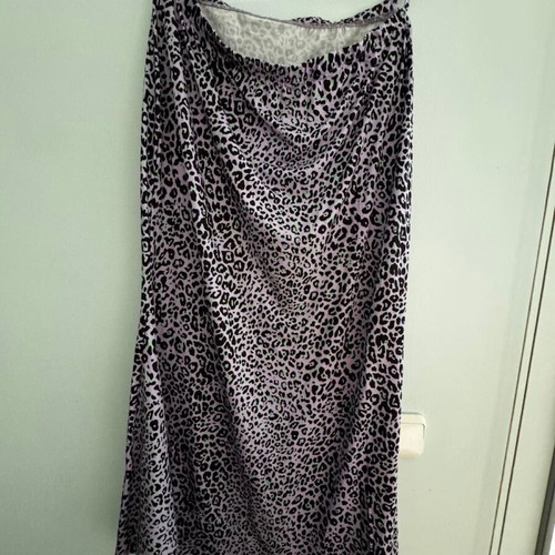 Leopard print set with opening, black and purple