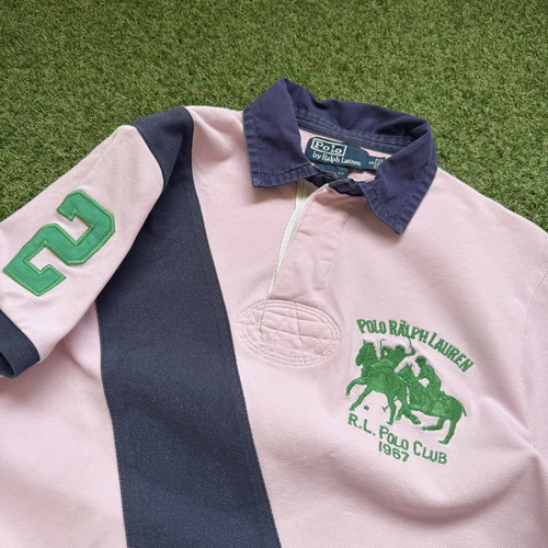 Ralph Lauren polo shirt used, pale pink, size S