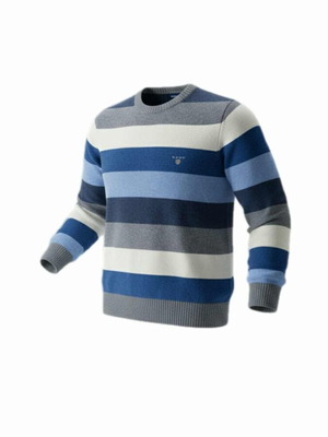 Gant men's wool striped sweater with crew neck like new, size L