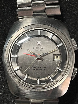 Tissot Navigator Sonorous ανδρικό ρολόι μεταχειρισμένο, αυτόματο, ασημί