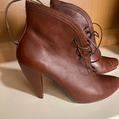 Seychelles leather ankle boots used, brown, size 38.5