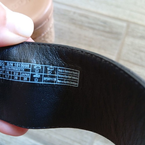 Ugg leather wedge sandals, size 38, black