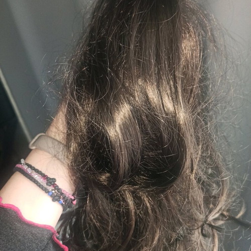 Ponytail clip with synthetic hair like new, brown color