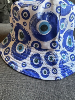 Καπέλο παραλίας unisex 58 cm με μοτίβο ματάκι καινούργιο