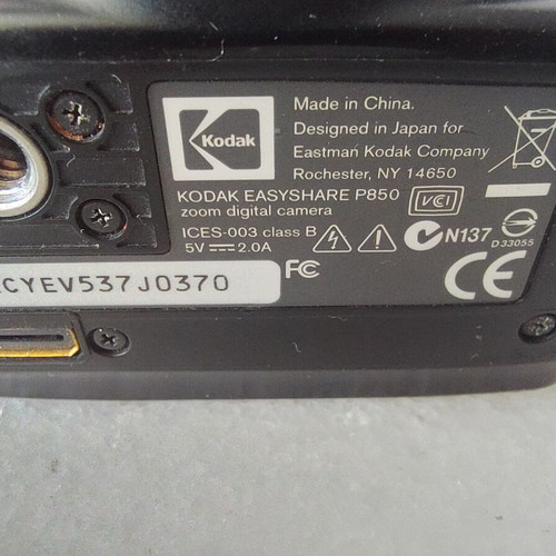 Kodak EasyShare P850 camera used, unknown if works