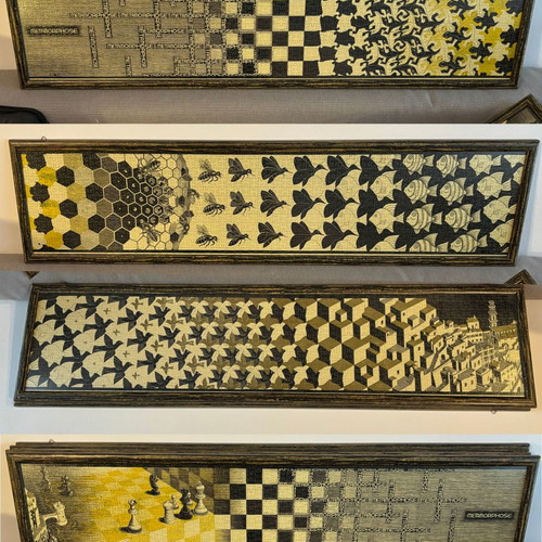 Puzzle M.C. Escher Metamorphose used, set of 4 framed puzzles