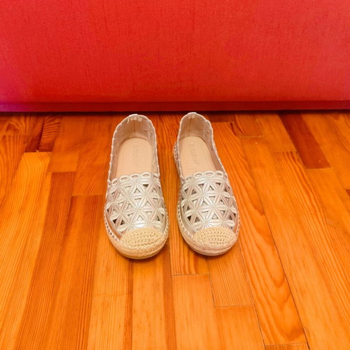 Zara silver espadrilles with cutout design, like new