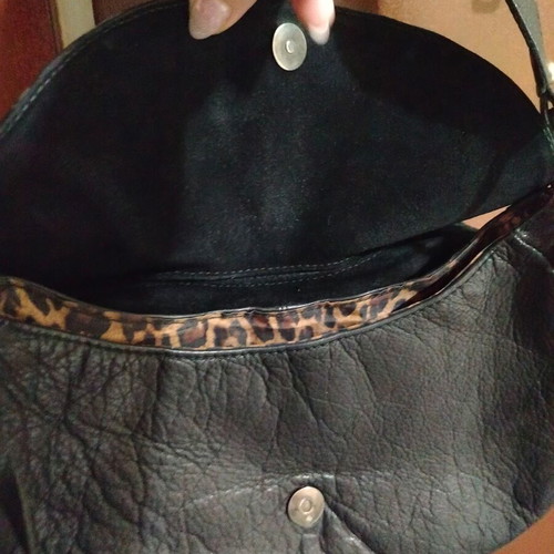 Hispanitas vintage leather shoulder bag, black