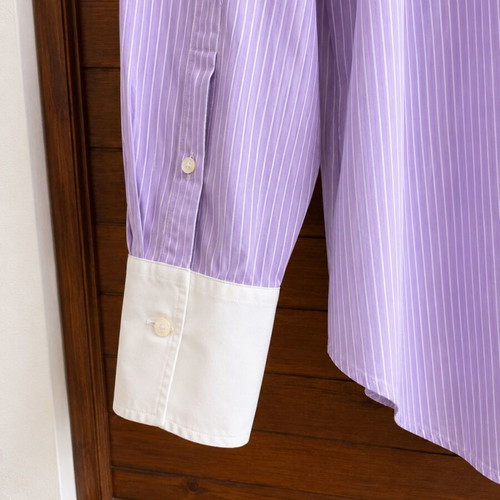 LAUREN Ralph Lauren women's striped shirt XL lilac white
