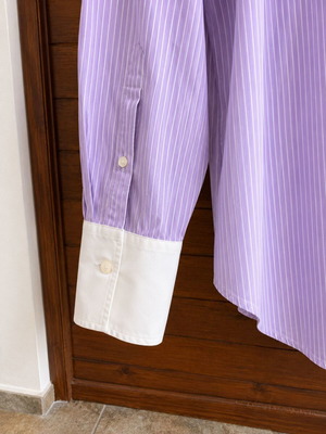 LAUREN Ralph Lauren women's striped shirt XL lilac white