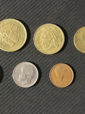 Greek drachma coins 1986-2000 like new, set