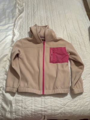 Tommy Hilfiger kids hoodie jacket used with zipper beige