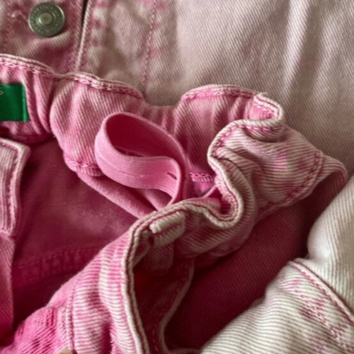 Benetton vintage pink denim set for girls, 12 years