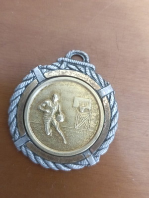 Basketball Medal used, Giannena 1992, vintage sports collectible