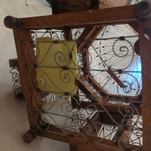 Vintage hot air balloon κλουβί μεταχειρισμένο, χειροποίητο διακοσμητικό