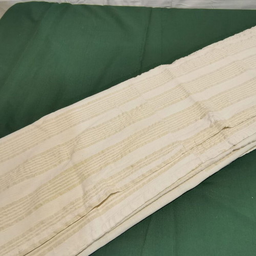 Wool woven bed sheet used, 1930s era with wear and stain