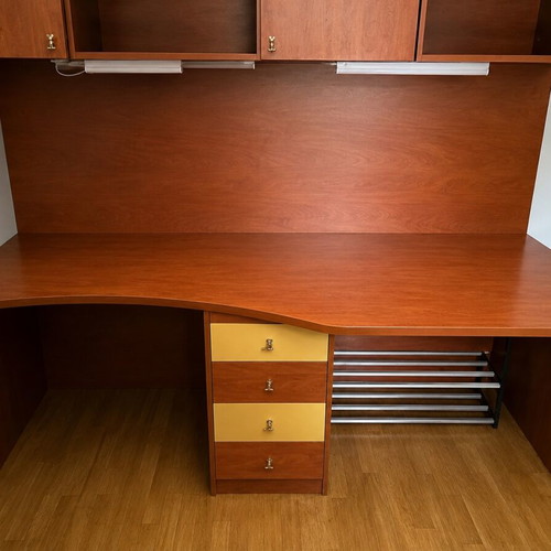Bunk bed set with desk and bookshelf like new