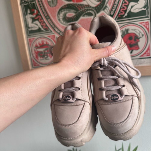 Buffalo beige platform sneakers size 38 like new