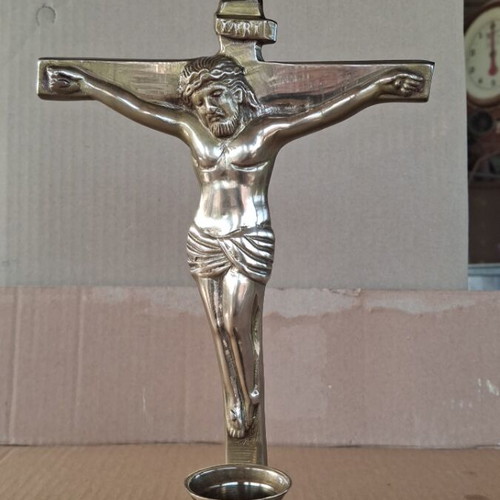 Crucifix Candle Holder like new, 15 cm height