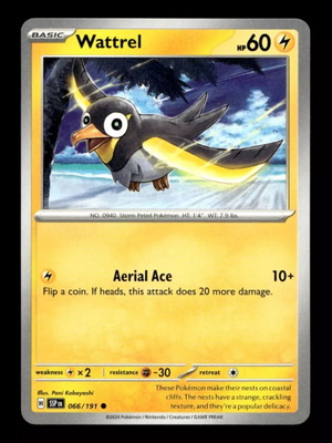Wattrel collectible pokemon card new