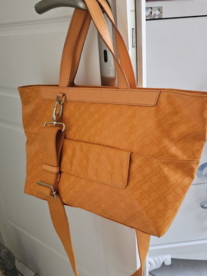 Gherardini shoulder bag used, orange, polyester and polyurethane fabric