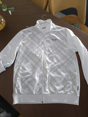 Everlast Italy authentic white cardigan with grey check, like new, size L