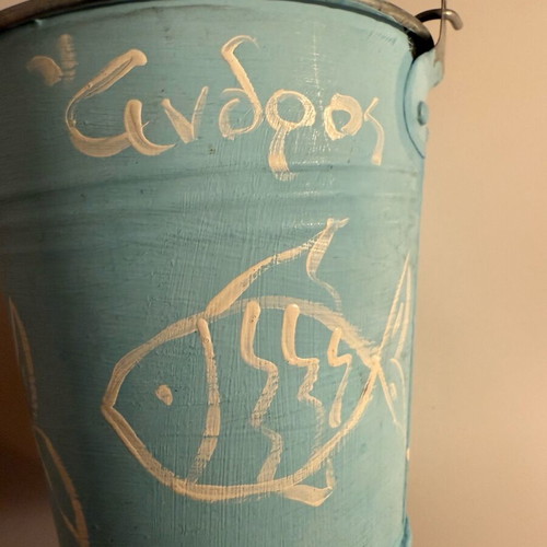 Metal bucket Andros used, suitable for pencils