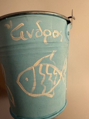 Metal bucket Andros used, suitable for pencils