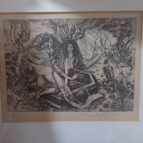 Ernst Fuchs woodcut like new