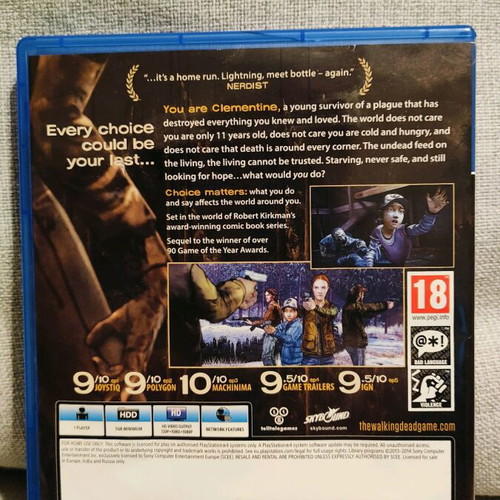 The Walking Dead Season Two PS4 used, very good condition