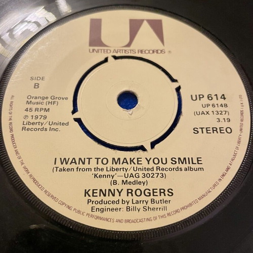 Kenny Rogers 7 Inch Vinyl Record used, country