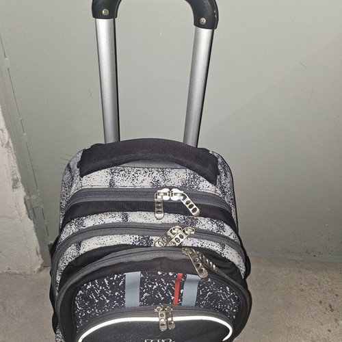 Polo backpack with wheels, 4 zip compartments, 2 mesh side pockets