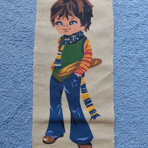 Vintage embroidery canvas "Boy" new