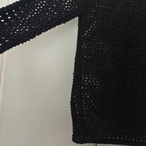 Pink Woman Black Open Knit Sweater Size M like new