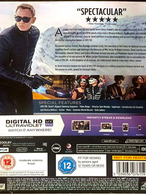 James Bond Spectre Blu-Ray μεταχειρισμένο, αγγλικοί υπότιτλοι