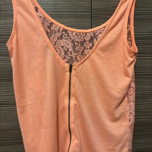 Pull & Bear blouse used, orange with lace front