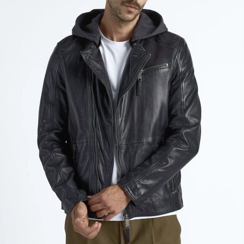 Maze Biker Leather Jacket new, black, size L