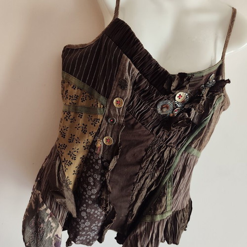 Brown chocolate corset blouse, new, 100% cotton, Parisian