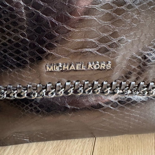 Michael Kors silver leather bag like new