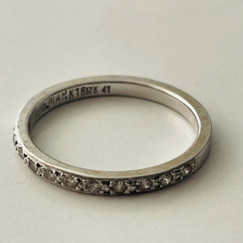Marathianakis White Gold Ring 18K with 11 Genuine Diamonds 0.11ct Like New