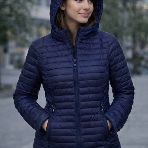 Women's jacket dark blue with detachable hood size 4XL