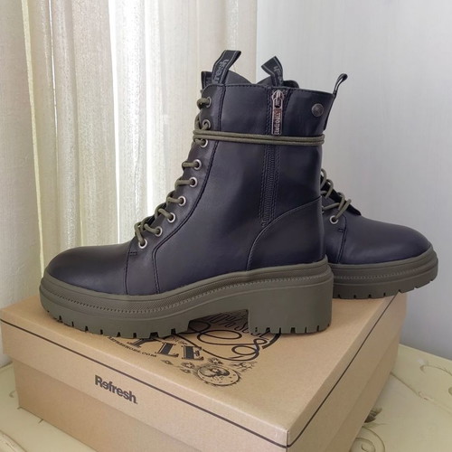 Refresh vegan leather ankle boots new, black, size 41