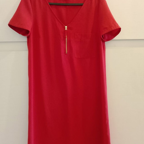 Red mini dress Yessica with zipper like new, size 36