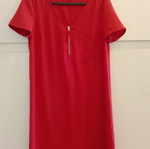 Red mini dress Yessica with zipper like new, size 36