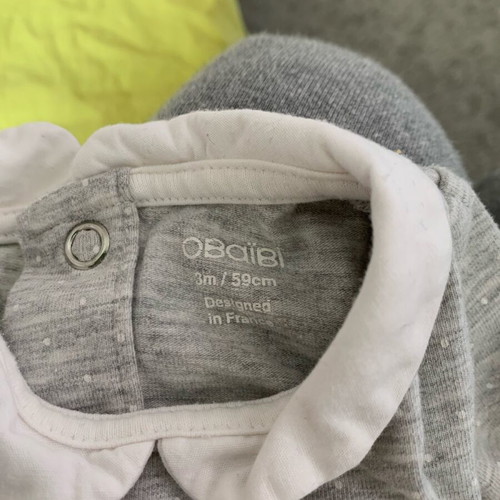 Long-sleeve bodysuits for girls 0-3 months, pack of 3, like new, petit bateau, mothercare, obaibi