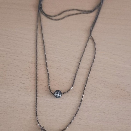 Double Buddha Necklace with Zirconia Long Chain