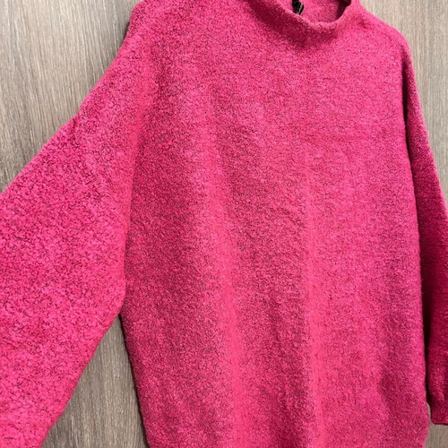 Women's blouse dress used fuchsia fine wool Stradivarius size S