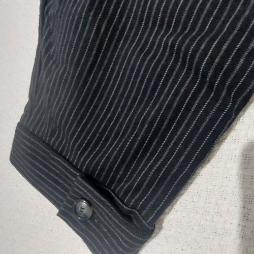 Striped pants like new, black with gray stripes, zip culotte style