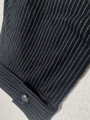 Striped pants like new, black with gray stripes, zip culotte style