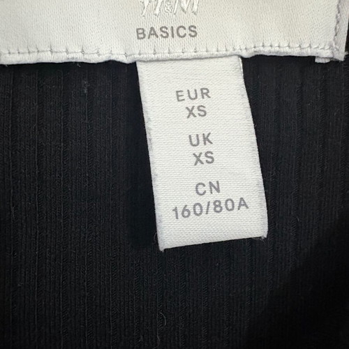 H&M Ribbed Black Bodysuit Small Like New